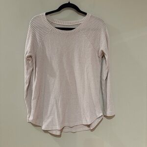 American Eagle Cream Waffle Knit Top